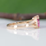 14K yellow gold pink sapphire ring
