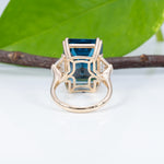 14K yellow gold london blue topaz ring