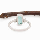 Ariana Solid 14k Gold Paraiba Color Afghan Tourmaline Ring with Natural Diamonds Accents