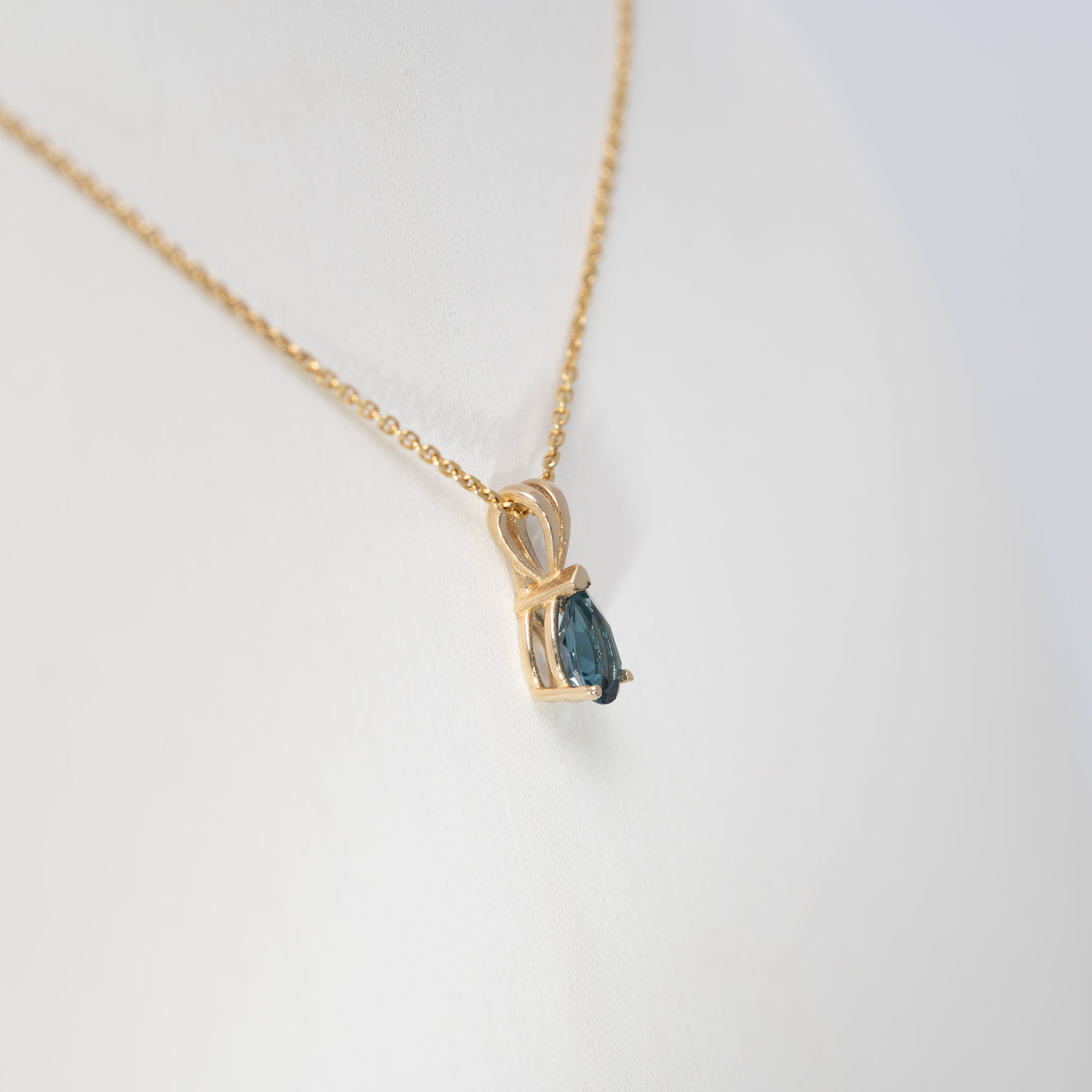 14K Yellow Gold London Blue Topaz Pendant