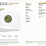 GIA report 6233977258 for 2.49 carat natural untreated demantoid garnet
