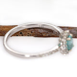 Linda 14K Solid White Gold Afghan Tourmaline and Diamond Ring | OV 5x4mm