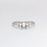 Engagement Ring Semi Mount w Diamond Triads Accents