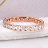 Rosie 14k Rose Gold Lab Created Diamonds Band Ring with Lab Diamonds Accents