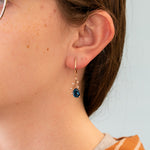 14K rose gold London blue topaz oval earrings with diamond accents