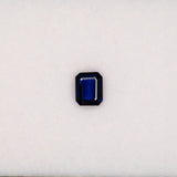 1.56 carat natural blue sapphire, emerald cut 6x5mm Ceylon loose gemstone