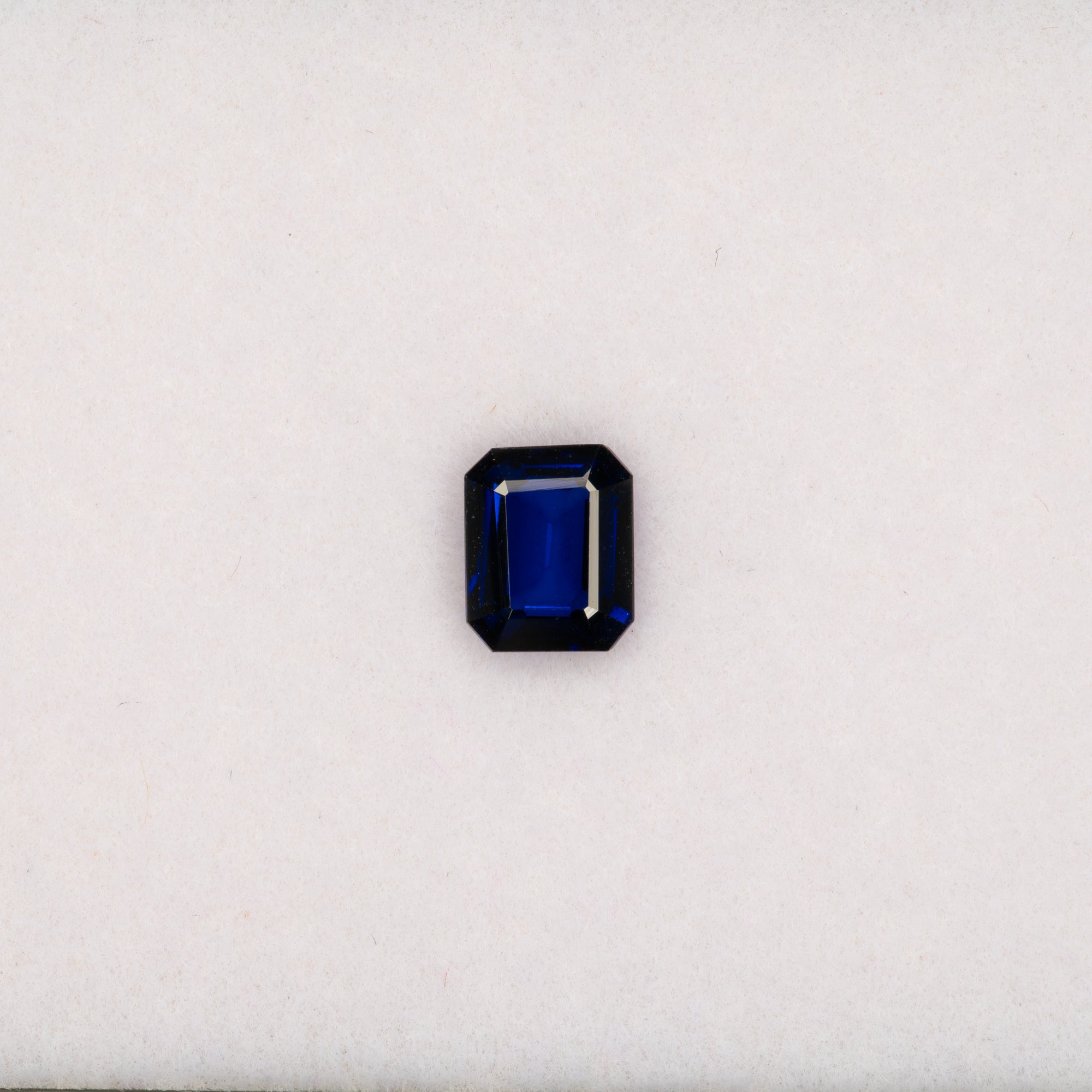 1.56 carat natural blue sapphire, emerald cut 6x5mm Ceylon loose gemstone