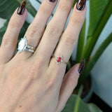 14K yellow gold padparadscha sapphire ring