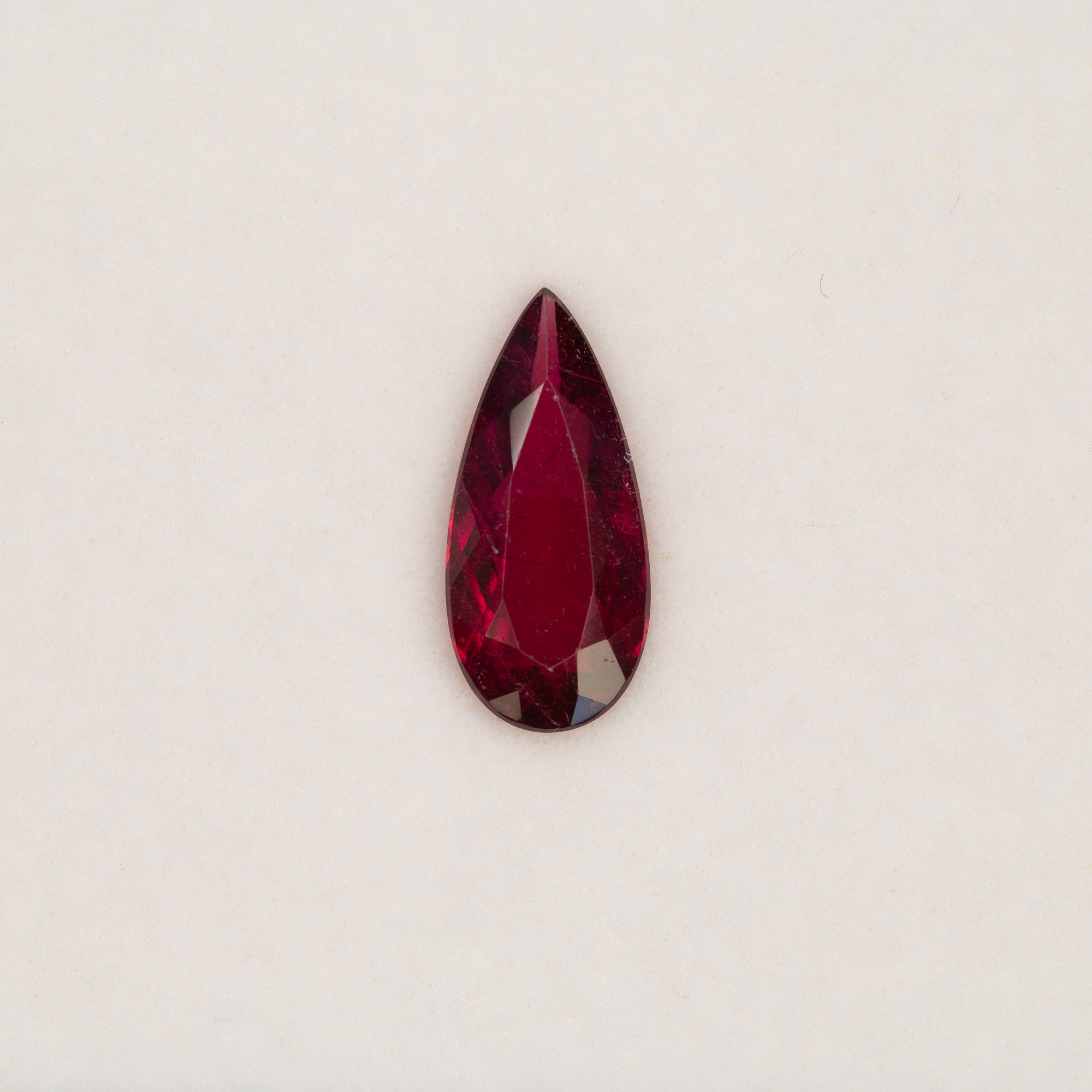 1.38ct rubellite tourmaline pear 12.3x5.7mm loose red gemstone
