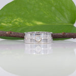 14K white gold men's lab grown diamond wedding band