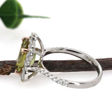 Elise 14K Dual White Rose Gold 3.29cts Sphene Diamond Ring | Oval 11X9mm