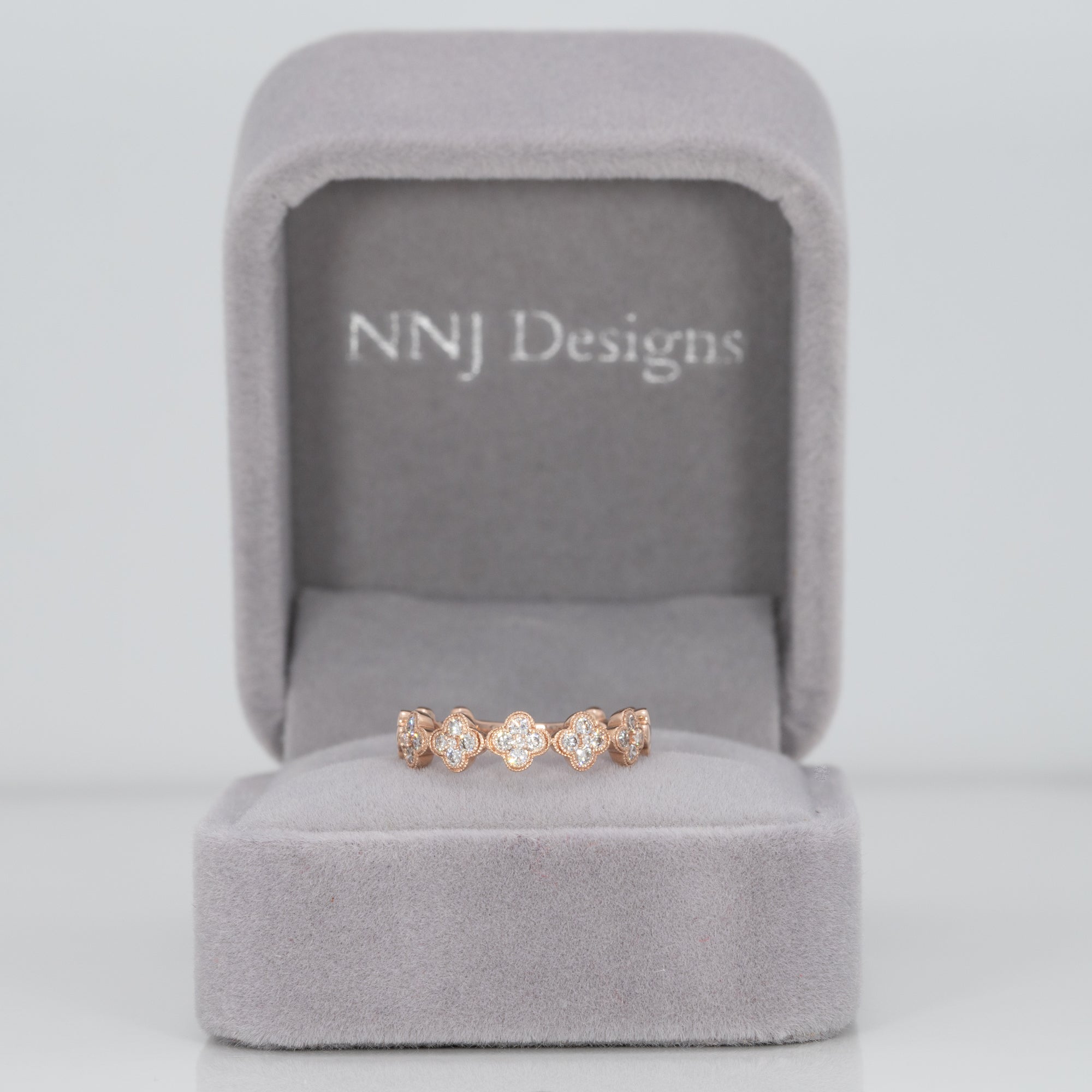 14K rose gold diamond band