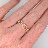 Minimalist Diamond Chain Band Ring in 14K Gold: Modern Fine Jewelry