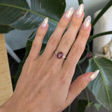 14K rose gold star ruby cabochon ring with diamond accents