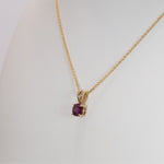 14K yellow gold rhodolite garnet pendant