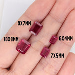 natural faceted emerald cut red ruby gemstones for jewelry making