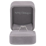 14K white gold oval lab grown diamond ring with diamond accents