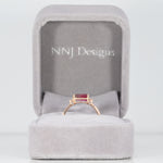 14K rose gold bi-color tourmaline ring