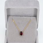 14K yellow gold red spinel necklace