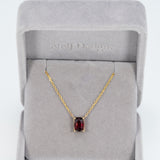 14K yellow gold red spinel necklace