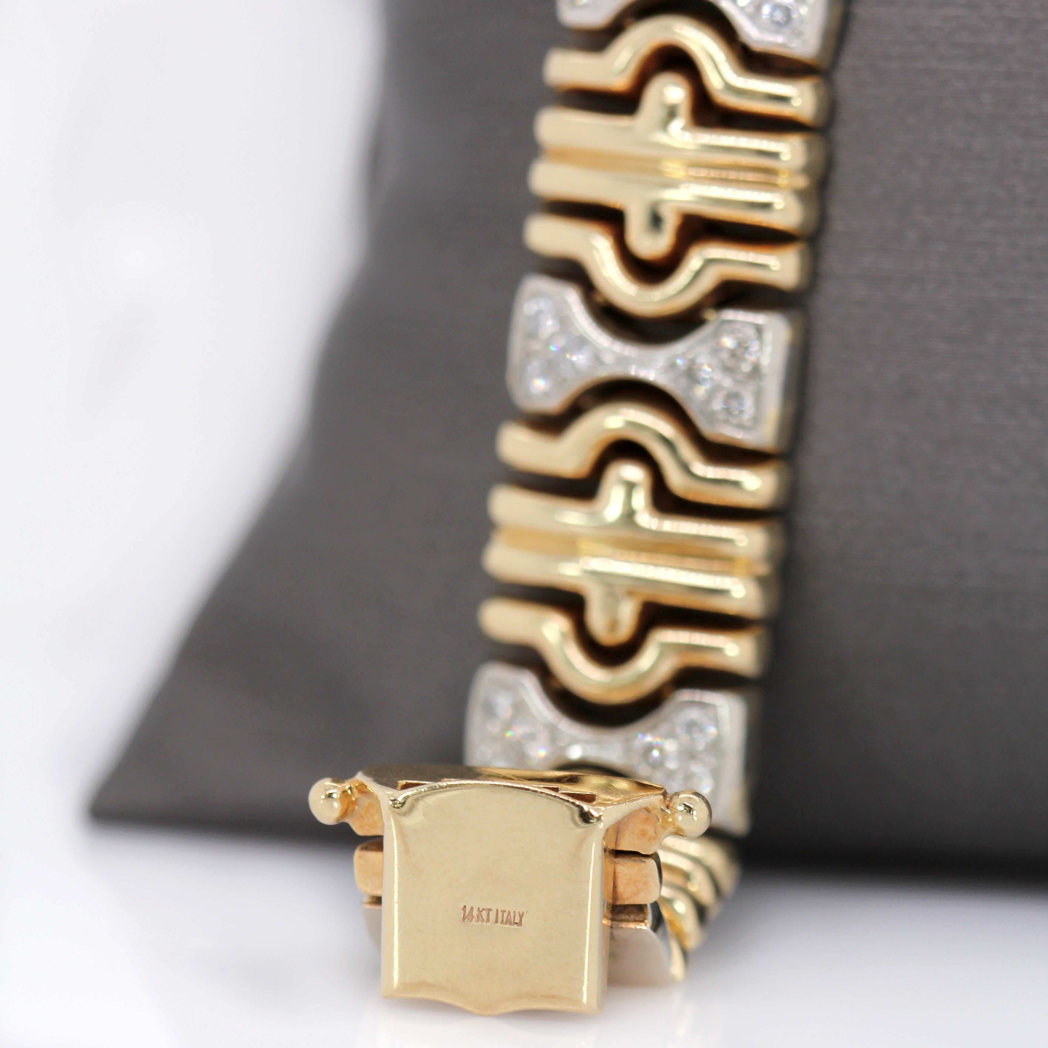 Previously Loved 14K Dual Yellow White Gold w Diamond Bracelet