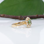 14K yellow gold demantoid garnet ring