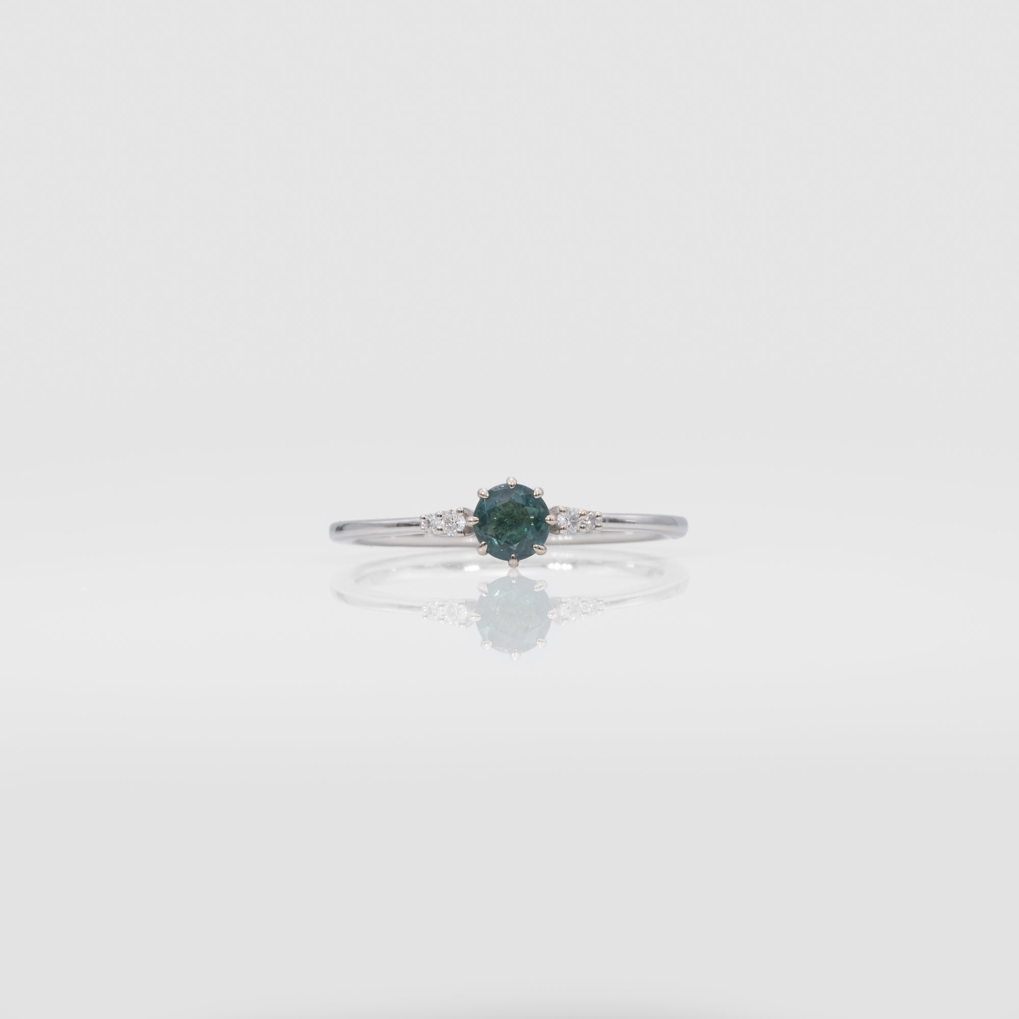 14K white gold alexandrite ring