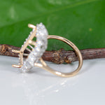 14K two-tone gold lab diamond semi-mount ring setting