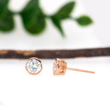 5mm Round - 14K Solid Gold Lab Diamond Solitaire Studs