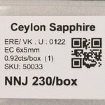 1.56 carat natural Ceylon blue sapphire emerald cut 6x5mm loose gemstone – view 2