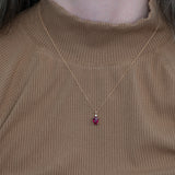 1.7Ct Madagascar Ruby Pendant Necklace with Earth Mined Diamond Accents in Solid 14K Gold – 8x6mm Elegant Ruby Pendant