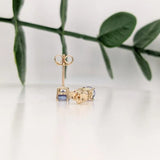 Four Prong Round Tanzanite Solitaire Stud Earrings