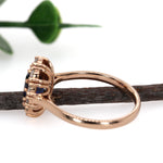 Chandra 14K Rose Gold 1.76Cts Ceylon Sapphire Diamond Ring | Oval 8x6mm