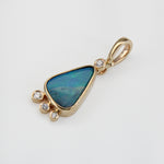 Revi 14K Yellow Gold 2.20cts Boulder Opal  Diamond Pendant