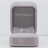 10K white gold single diamond estate ring