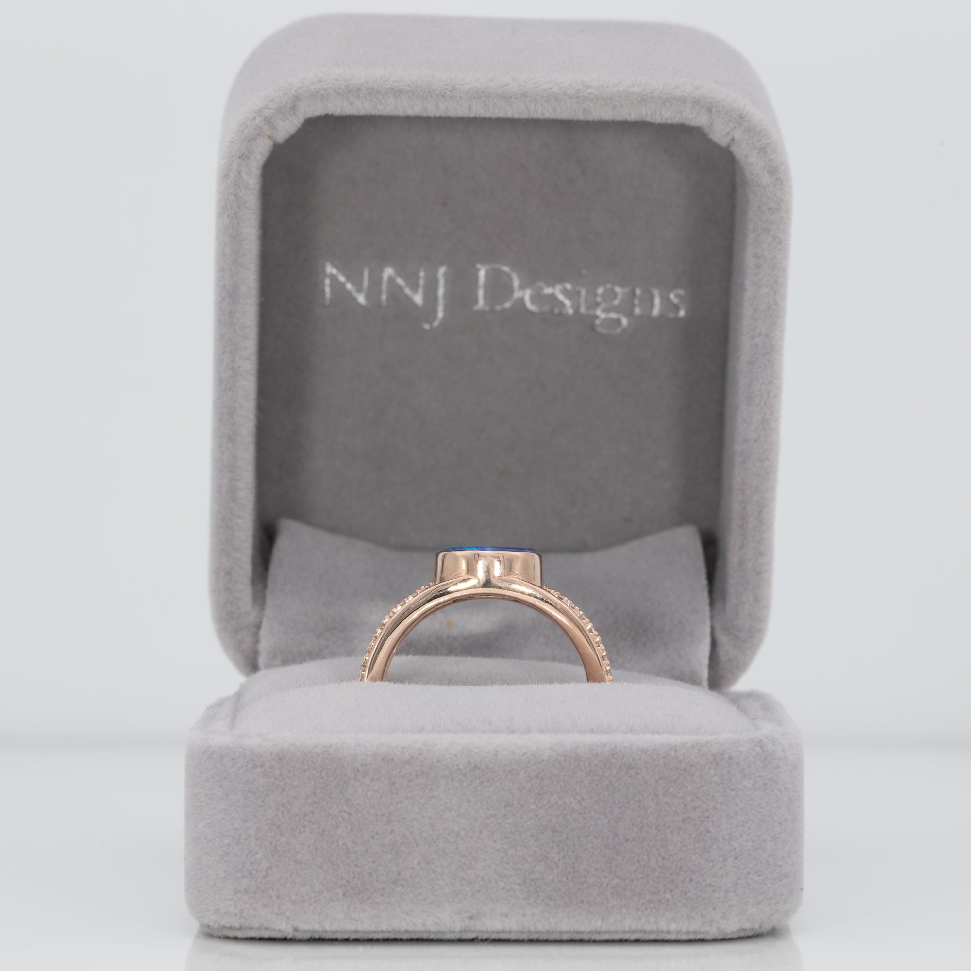 14K rose gold boulder opal ring