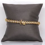 Estate 14K Yellow Gold Diamond Tennis Bracelet | Box Clasp Closure