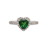 Hiya 14K White Gold Tsavorite Garnet and Diamonds Ring | 7x6.5mm