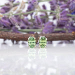 14K white gold demantoid garnet earrings