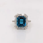 Emerald Cut London Blue Topaz Loose Gemstone 12