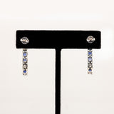 Lupita Blue Sapphire Earrings with Lab Created Diamond Accents: Solid 14k Gold