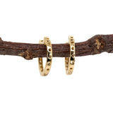 14K Yellow Gold Natural Diamond Huggies | Latch Back Closure