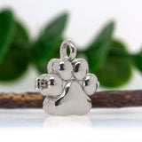14K White Gold Paw-Print Locket Pendant