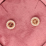 Angel Stud Earrings Semi Mount w Diamond Halo | Customizable