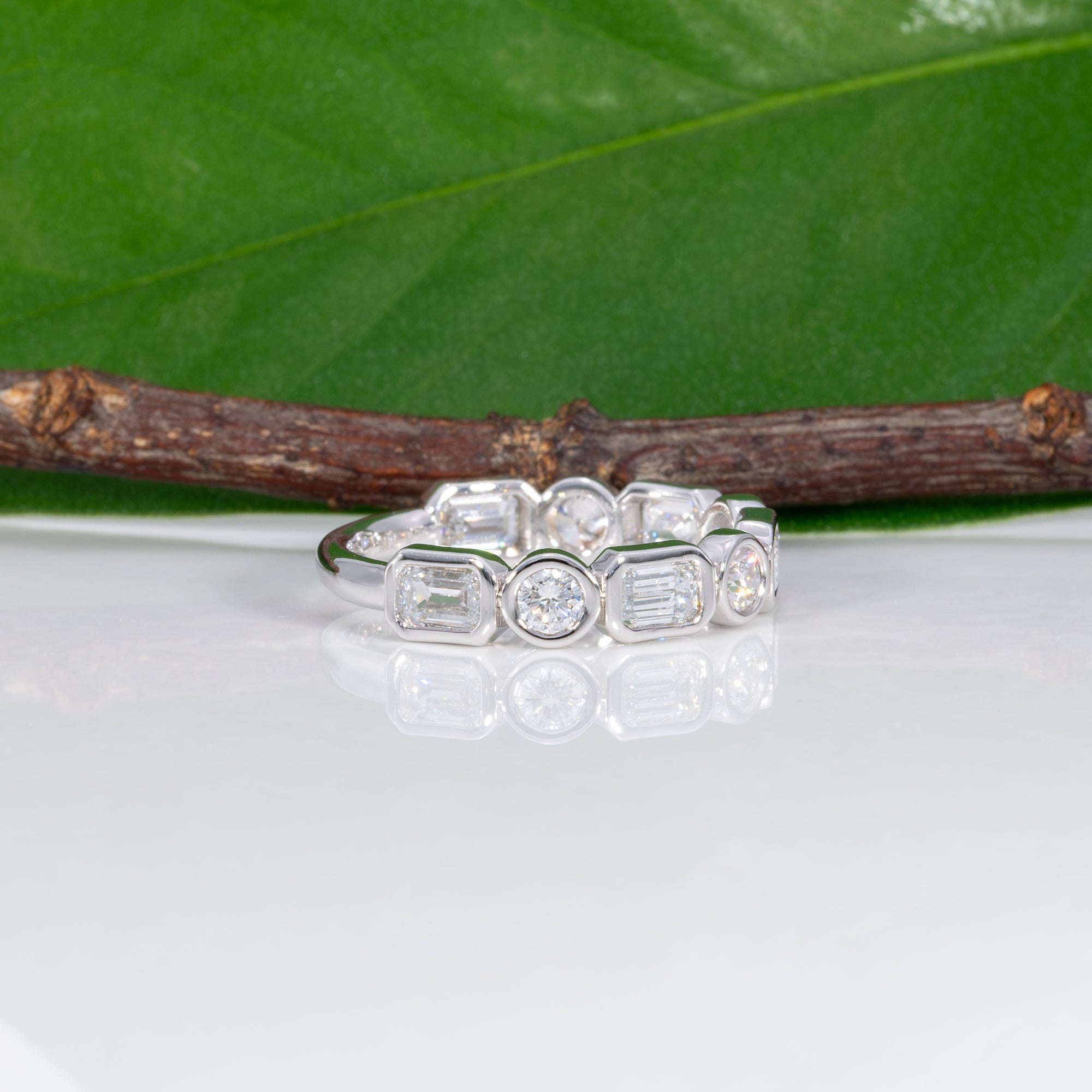 14K white gold lab grown diamond band