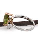 Yamini 14K Dual White Rose Gold Pear Shape 2.4cts Sphene Diamond Ring | Pear Shape 9X6mm