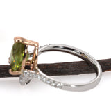 Yamini 14K Dual White Rose Gold Pear Shape 2.4cts Sphene Diamond Ring | Pear Shape 9X6mm