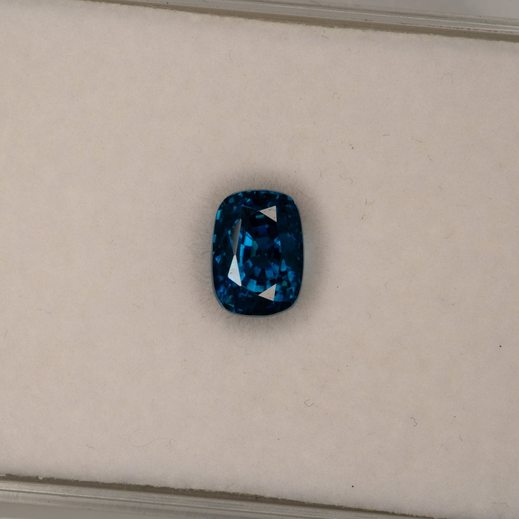 natural cambodian blue zircon cushion loose gemstone