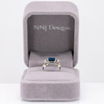 10K yellow gold London blue topaz estate ring with diamonds