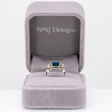 10K yellow gold London blue topaz estate ring with diamonds